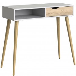 Asti One Drawer Console Table - White/Oak
