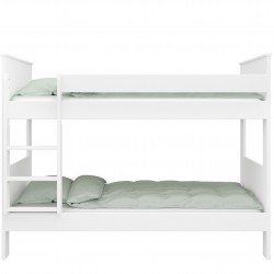Alba White Bunk Bed - Bed Dressed Front View