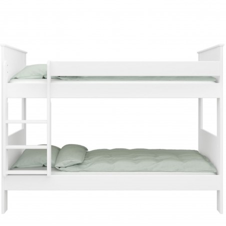 Alba White Bunk Bed - Bed Dressed Front View