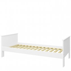 Alba White Single Bed Angled view