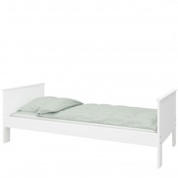 Alba White Single Bed Dressed Angled View