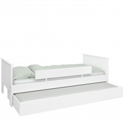 Alba White Single Bed with under-bed storage