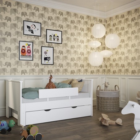 Alba White 120cm Bed Drawer Room Shot
