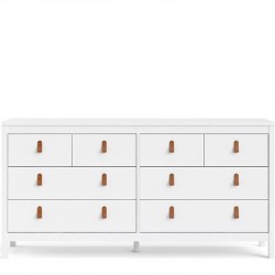 Barcelona Four + Four Double Dresser- White Front View