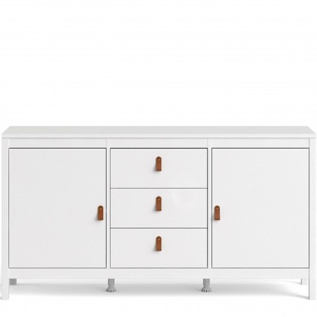 Barcelona Two Door & Three Drawer Sideboard White Front View