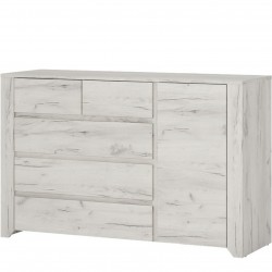 Angel One Door Three + Two Drawer Chest Angled View