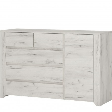 Angel One Door Three + Two Drawer Chest Angled View