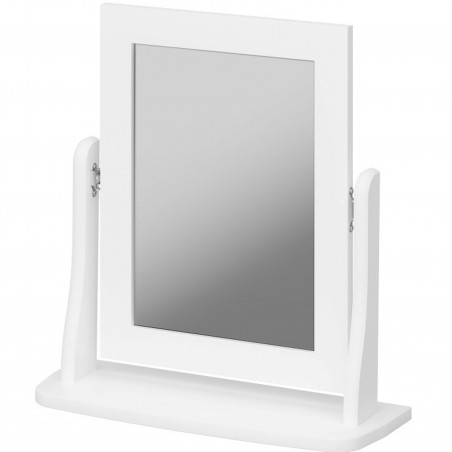 Baroque Tilting Table Mirror - White Angled View