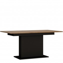 Earby Extending Dining Table, in walnut and dark panel finish,