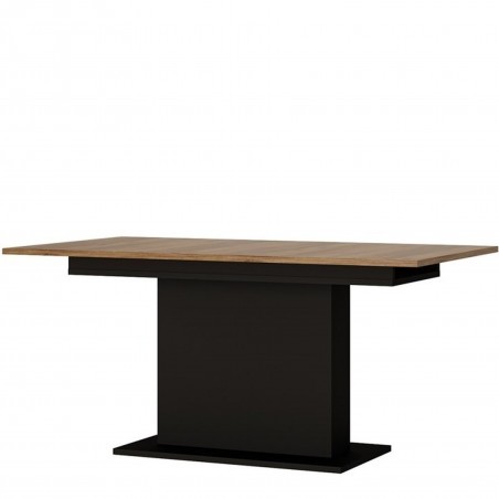 Earby Extending Dining Table, in walnut and dark panel finish, angle view