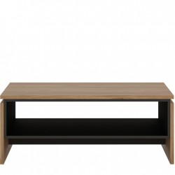 Earby Coffee Table in walnut and dark panel, front view