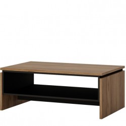 Earby Coffee Table in walnut and dark panel, angle view