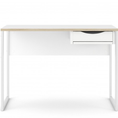 Cavaco One Drawer Functional Desk - Oak/White Front View