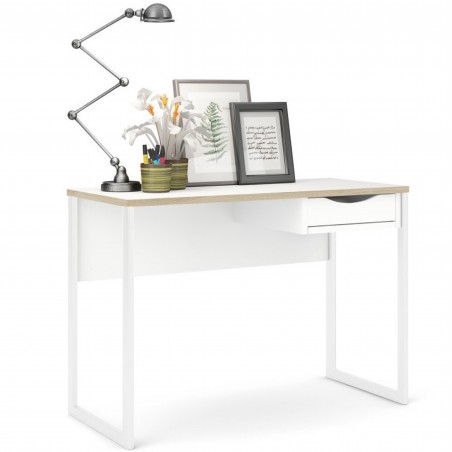 Cavaco One Drawer Functional Desk - Oak/White Mood Shot