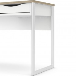 Cavaco One Drawer Functional Desk - Oak/White Leg Detail