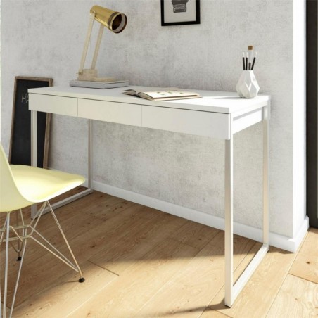 Cavaco Three Drawer Functional Desk - White Room Shot