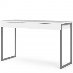 Cavaco Three Drawer Functional Desk - White Angled View