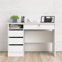 Cavaco Three + One Drawer Handle Free Desk - White room shot