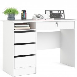 Cavaco Three + One Drawer Handle Free Desk - White Mood Shot