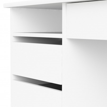 Cavaco Three + One Drawer Handle Free Desk - White Drawer Detail