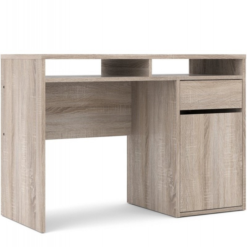 Cavaco One Door One Drawer Handle Free Desk - Truffle Oak