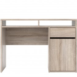 Cavaco One Door One Drawer Handle Free Desk - Truffle Oak Front View