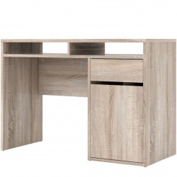 Cavaco One Door One Drawer Handle Free Desk - Truffle Oak Angled View