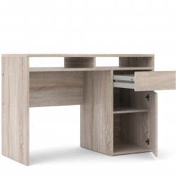 Cavaco One Door One Drawer Handle Free Desk - Truffle Oak Open