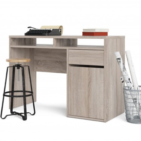 Cavaco One Door One Drawer Handle Free Desk - Truffle Oak Mood Shot