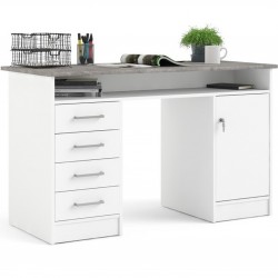 Cavaco Double Pedestal Desk - Grey/White Mood Shot