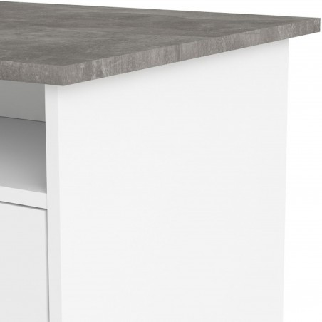 Cavaco Double Pedestal Desk - Grey/White Top Detail