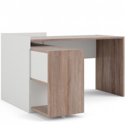 Cavaco Desk with Six Shelf Bookcase Angled View
