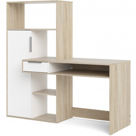 Cavaco Desk with One Door & Drawer Storage Unit Angled View