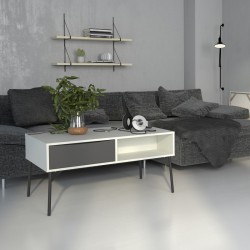 Varde One Drawer Coffee Table - Grey/White Room shot