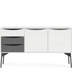 Varde Two Door & Three Drawer Sideboard Grey/White Front View