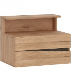 Kensington Wall Mounted Two Drawer Bedside Cabinet (LH)