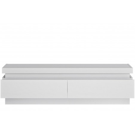 Darley 2 Drawer TV Cabinet - Gloss White Front View