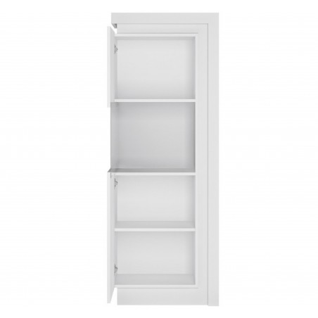 Darley Narrow Display Cabinet (LHD) Gloss White Open