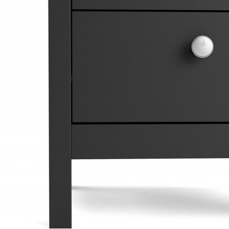 Madrid Two Drawer Bedside Cabinet - Matt Black Base Detail