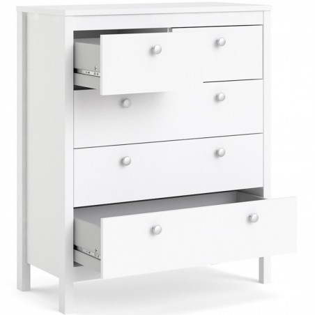 Madrid Three + Two Drawer Chest - White Angled View