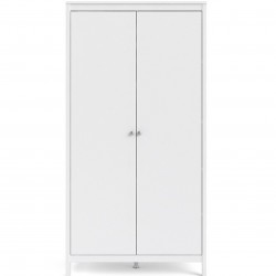 Madrid Two Door Wardrobe - White Front View