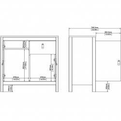Madrid Two Door & One Drawer Sideboard - Dimensions 2