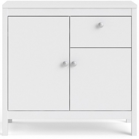 Madrid Two Door & One Drawer Sideboard - White Front View