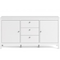 Madrid Two Door & Three Drawer Sideboard - White Front View