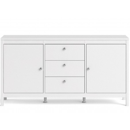 Madrid Two Door & Three Drawer Sideboard - White Front View