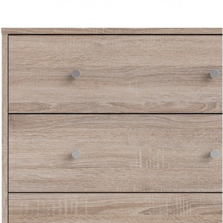 May Five Drawer Chest - Truffle Oak Front Detail