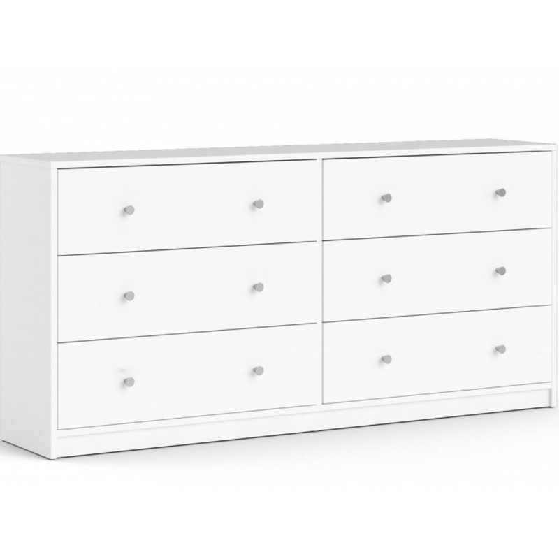 An image of May Six Drawer Wide Chest - Coffee Wood