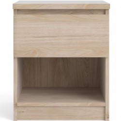 Naia One Drawer Bedside Cabinet - Hickory Oak Front View