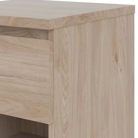 Naia One Drawer Bedside Cabinet - Hickory Oak Corner Detail