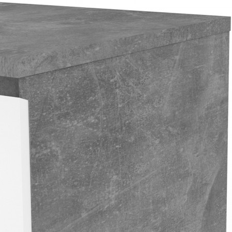 Naia Three Drawer Chest - Concrete/White Side Detail